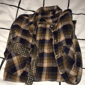 Free people oversized embellished flannel